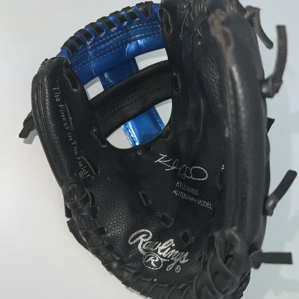 Rawlings Left Handed‎ Baseball Glove Youth 8.5 Inch PL85BBLC Metallic Blue/black